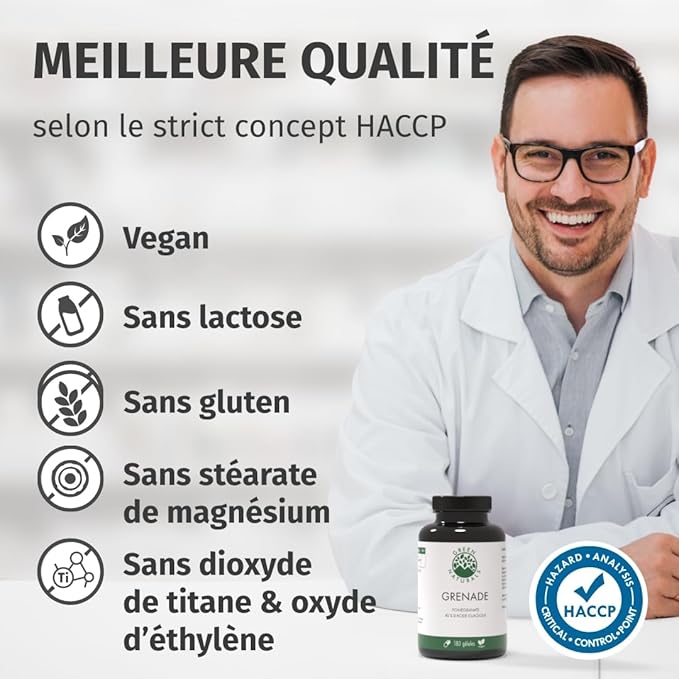 Extrait de Grenade - IMPORTANT: 50:1 extrait (=110.000mg) par dose journalière avec 40% d'acide ellagique - 100% Végétalien & Sans Additifs - Réserve pour 2 mois