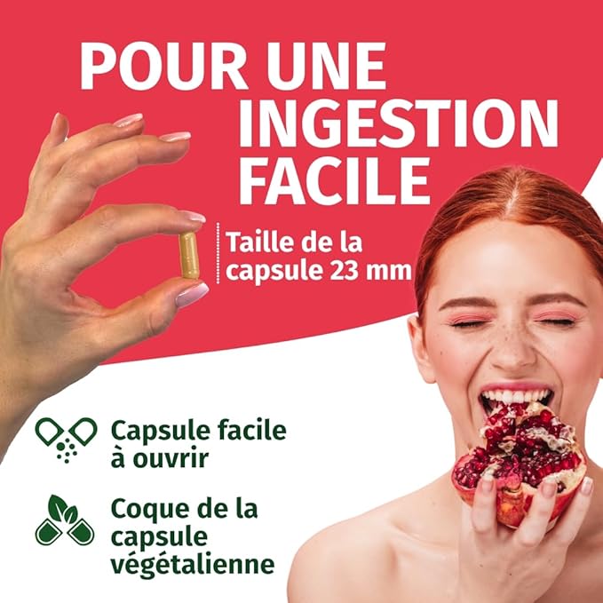 Extrait de Grenade - IMPORTANT: 50:1 extrait (=110.000mg) par dose journalière avec 40% d'acide ellagique - 100% Végétalien & Sans Additifs - Réserve pour 2 mois