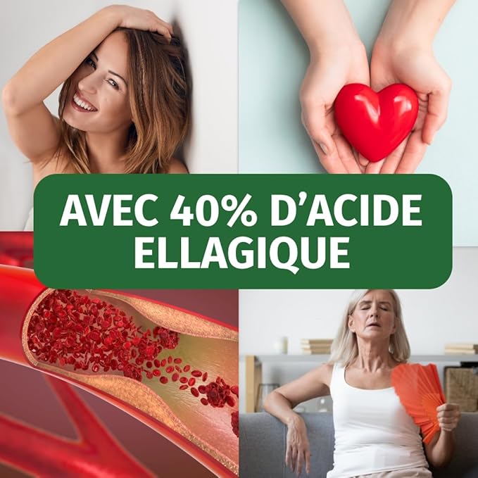 Extrait de Grenade - IMPORTANT: 50:1 extrait (=110.000mg) par dose journalière avec 40% d'acide ellagique - 100% Végétalien & Sans Additifs - Réserve pour 2 mois