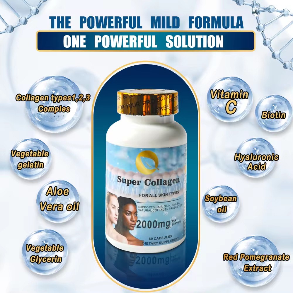 Super collagène acide hyaluronique poudre lot cheveux collagène capsule blanchissant la peau surabondance athion capsules