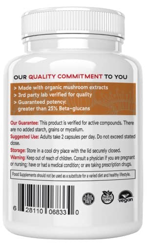 Capsules de Cordyceps Real Mushrooms - Supplément de performance à l'extrait de champignon Cordyceps pour l'énergie et le soutien immunitaire. Supplément végétalien, sans OGM, 120 capsules