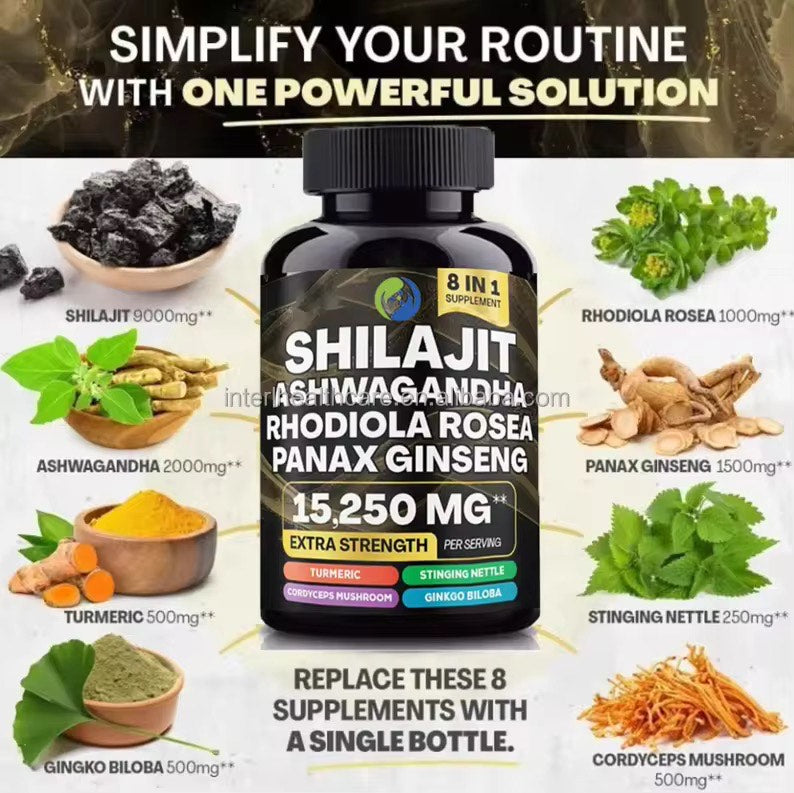 Le supplément Shilajit 8-en-1 est un concentré organique sans contaminant et pure essence d'algues. Nos suppléments sont soigneusement formulés, sans conservateur ni agent de remplissage inutile.