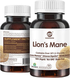 Lions Mane Supplement Capsules 6300mg, 11:1 Powerful Nootropic Mushroom Extract Brain Supplements for Memory and Focus, Cognitive and Immune Support Supplement, 90 Vegan Capsules