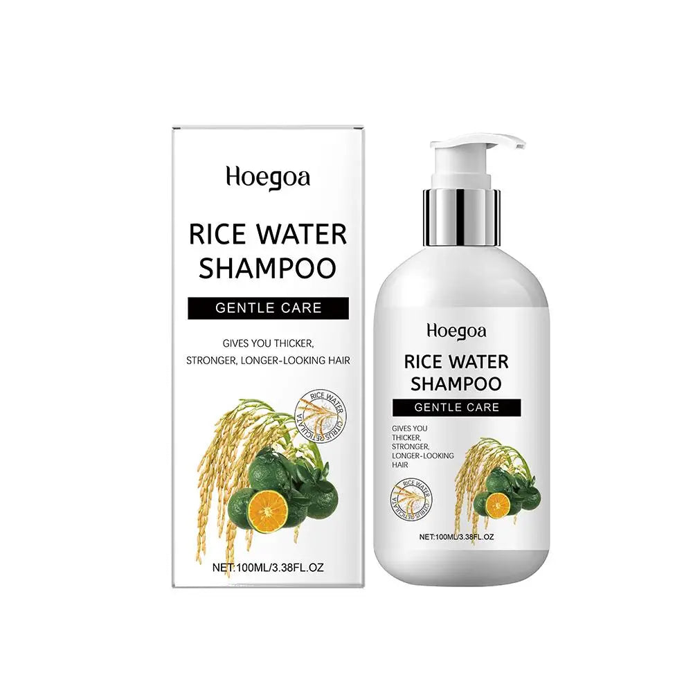 Shampoing au riz 100 ml-soin de nettoyage et de massage du cuir chevelu, hydratant pour cheveux doux, traitement capillaire nourrissant