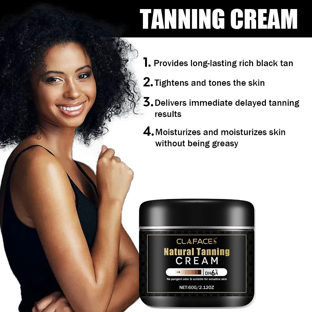 Crème bronzante naturelle pour la beauté du visage et du corps, obtenir une peau brune naturelle sans odeur irritante, hydratante et nourrissante
