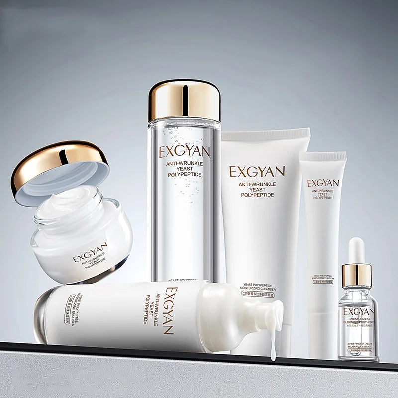 Ensemble de soins pour la peau réparateur, crème pour le visage, nettoyant, toner, crème pour les yeux, sérum de levure Niacinamide, hydratant, éclaircissant, contrôle du sébum, soins de la peau, 6 pièces