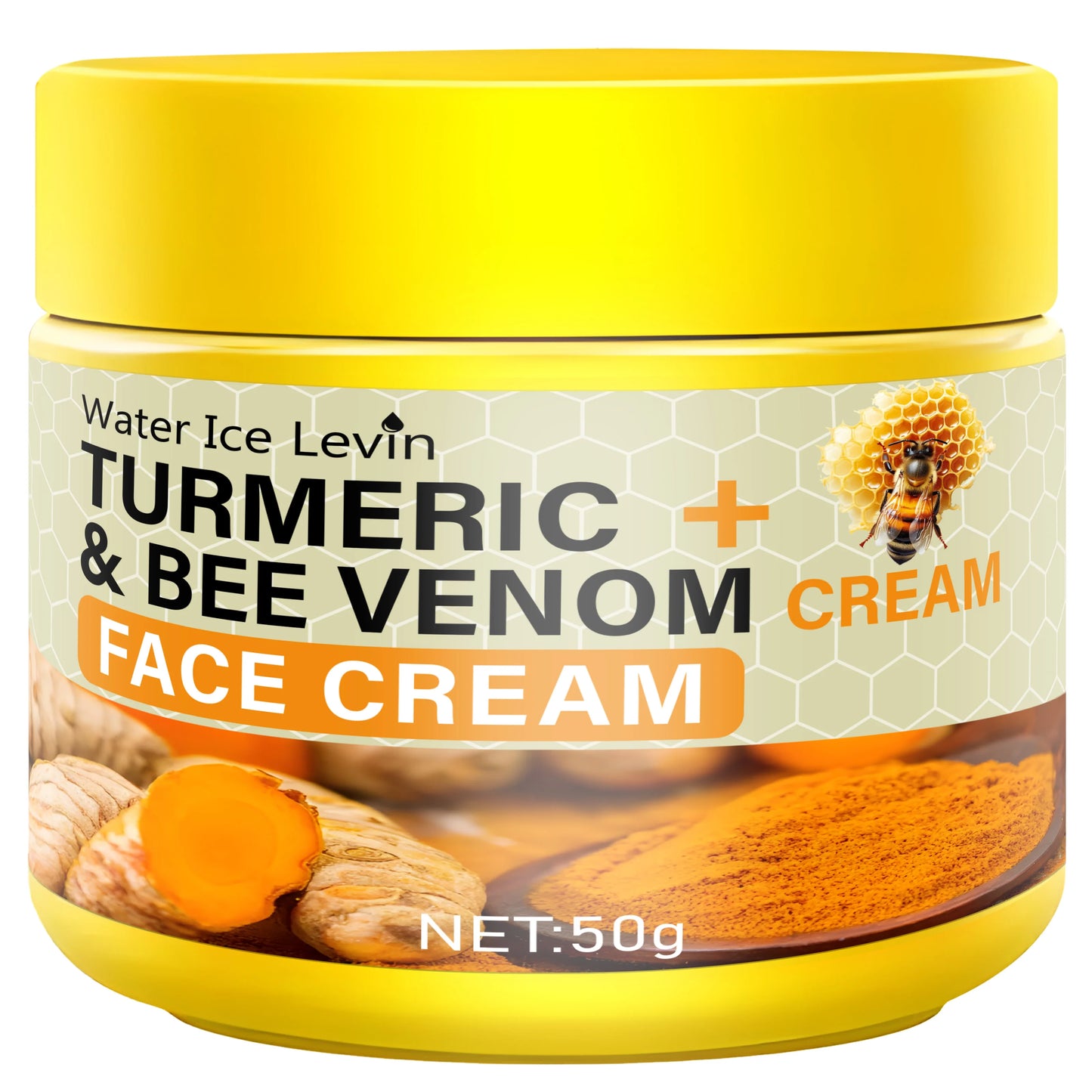 Crème hydratante pour le soin du visage au curcuma et à l'équation au venin, contient du collagène, nourrit en profondeur, convient aux peaux sèches, rugueuses et à l'équation