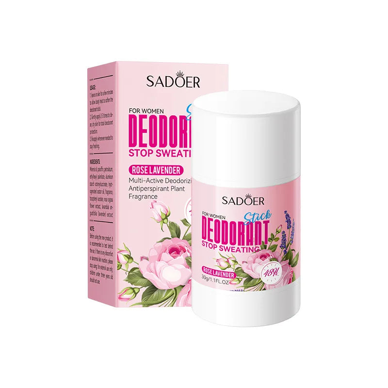 SADOER femmes Anti sueur déodorant rouleau sueur corps aisselles aisselles cou réduit les odeurs rafraîchissant arrêter la crème de transpiration