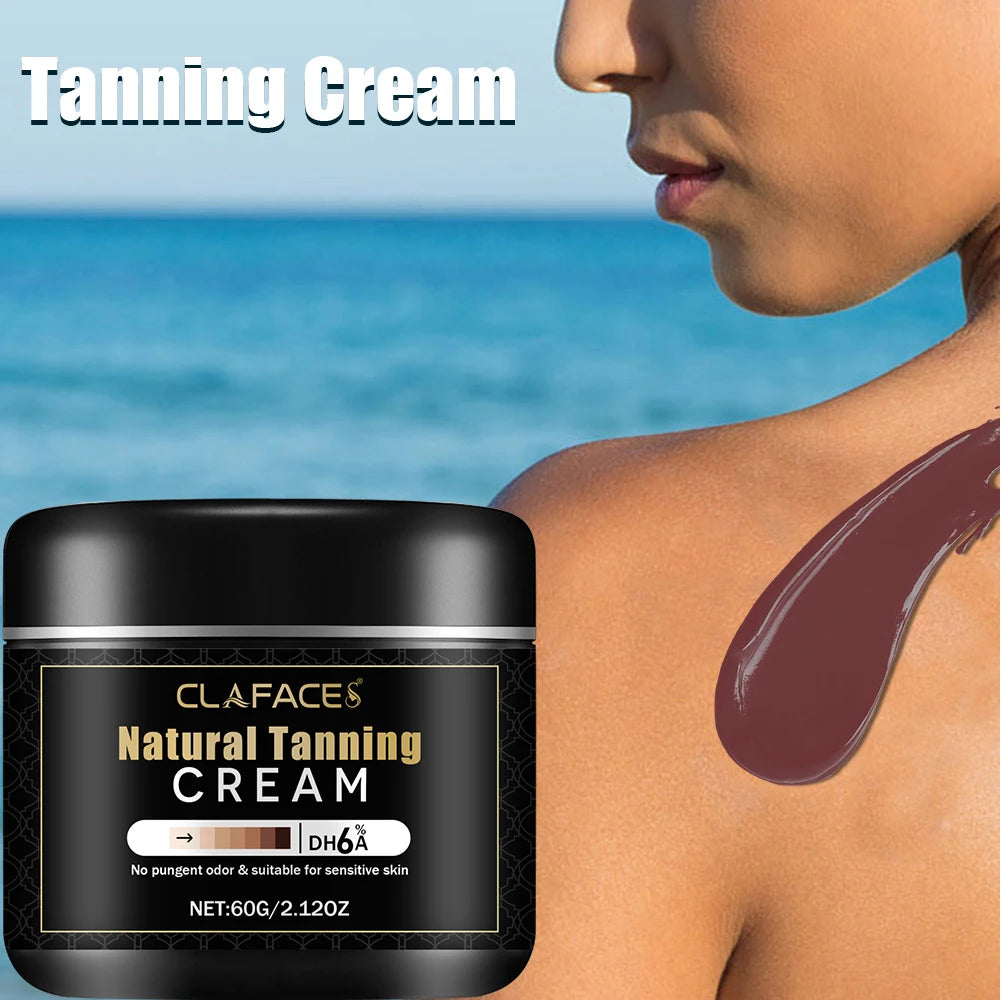Crème bronzante naturelle pour la beauté du visage et du corps, obtenir une peau brune naturelle sans odeur irritante, hydratante et nourrissante