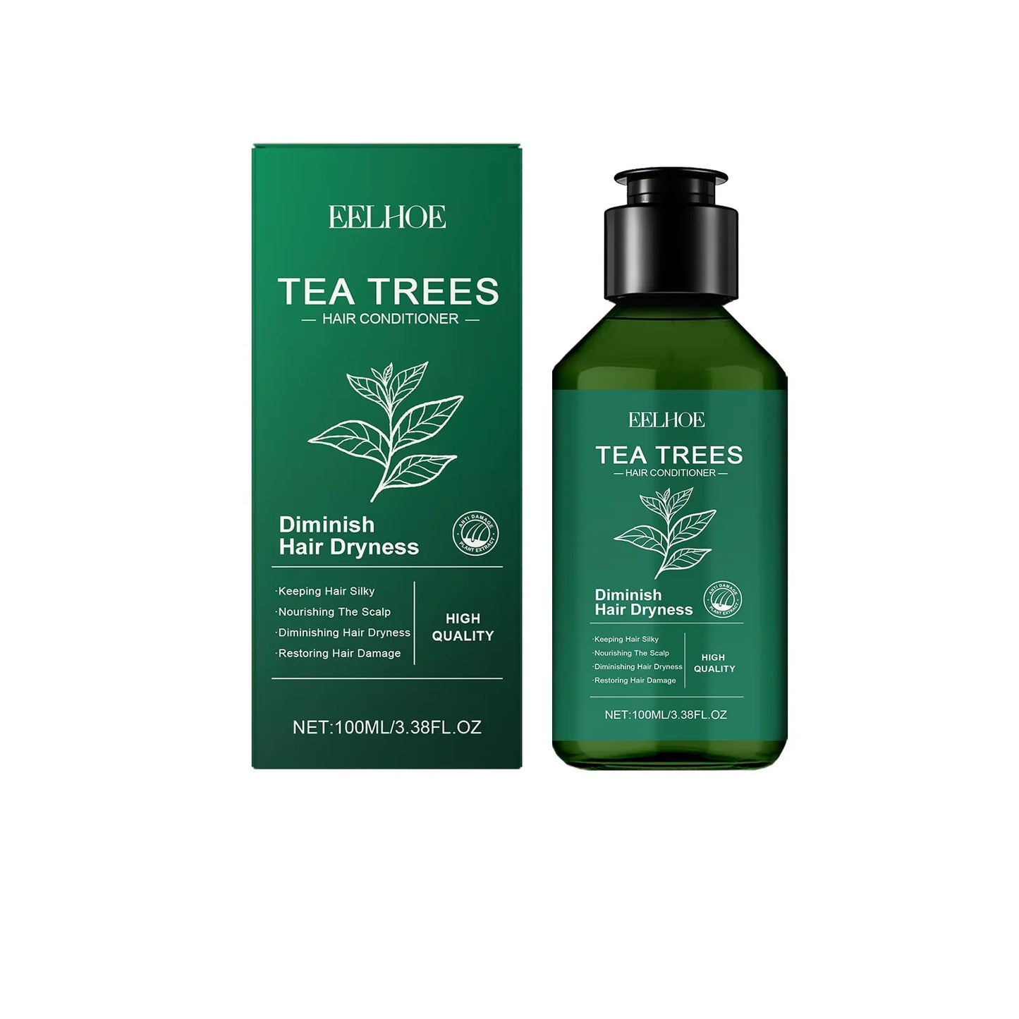 Ensemble de shampoing et après-shampooing, nettoyage en profondeur, hydratant, nourrissant, réparation, contrôle de l'huile sèche endommagée, soins capillaires pour arbre à thé
