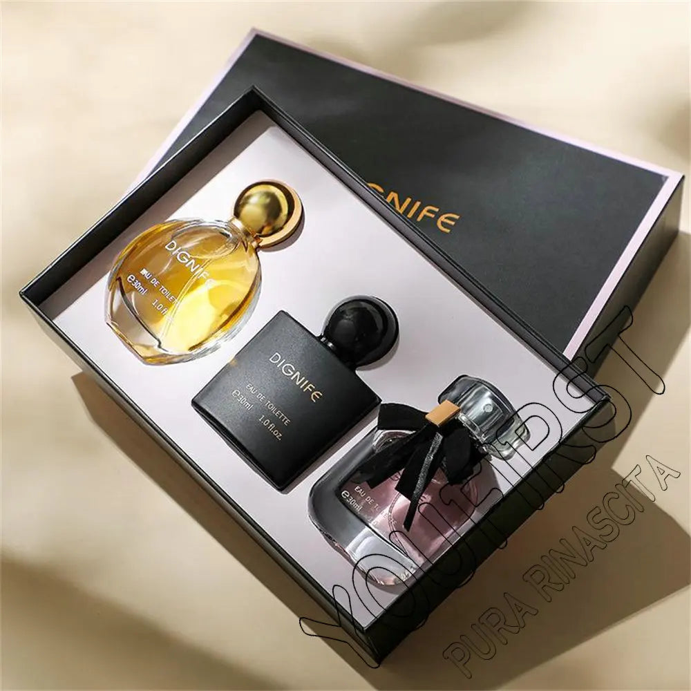 Sexuellement floral fruité pour femme, parfum pour femme, spray corporel, nouilles, coffret cadeau, original, haute qualité, 90ml, 3 pièces