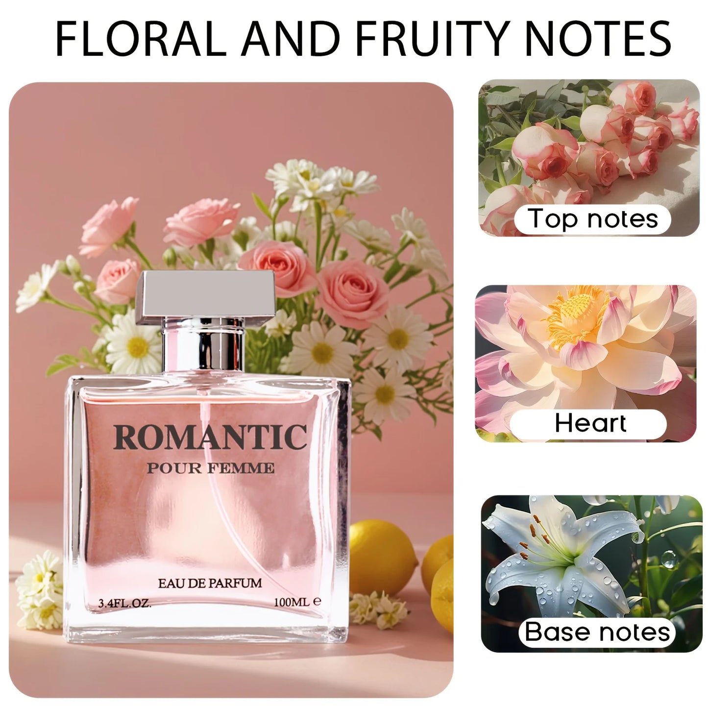 Luxe True Me Miracle 50ml Eau De Parfum Femme Spray frais léger parfum Floral fruité ton durable énergique parfum pour femmes