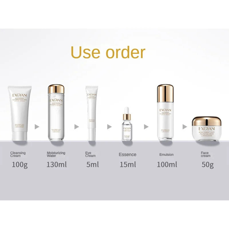 Ensemble de soins pour la peau réparateur, crème pour le visage, nettoyant, toner, crème pour les yeux, sérum de levure Niacinamide, hydratant, éclaircissant, contrôle du sébum, soins de la peau, 6 pièces