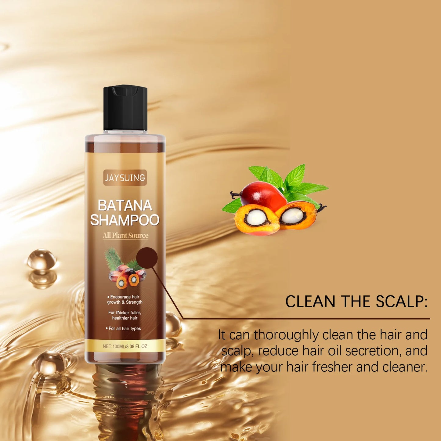 Shampoing pour cheveux Batana, nettoyage du cuir chevelu, réparation des extrémités fendues, contrôle de l'huile, nourrissant, hydratant, rafraîchissant, lisse, renforcement des cheveux