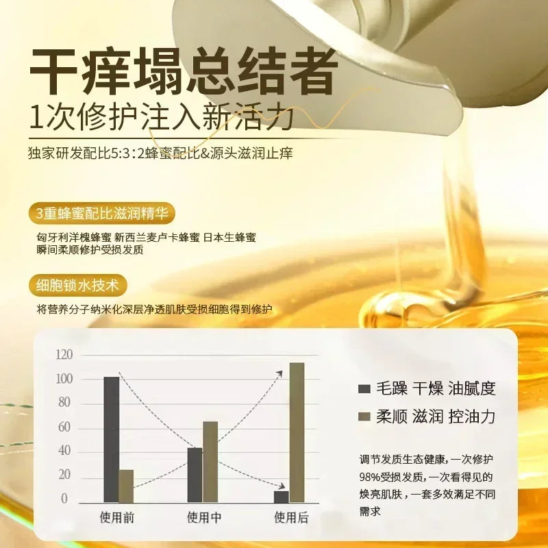 Huile revitalisante nourrissante pour cheveux abîmés, amélioration des boucles, shampoing de bain à la menthe, doux et nutritif