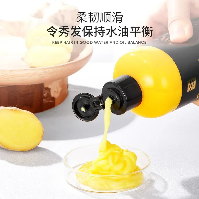 Shampoing pour cheveux au gingembre, contrôle de l'huile adoucissante, hydratant, nourrissant, réparateur