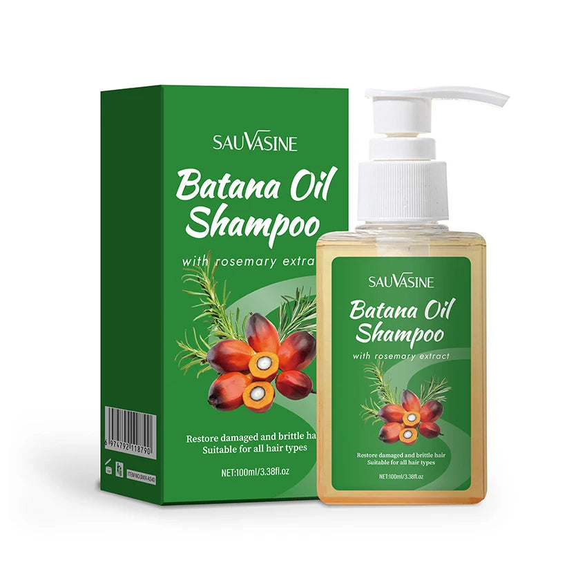 Shampoing à l'huile de Batana 100ML, apaisant pour le cuir chevelu, réparation Intense, nourrissant, avec extrait de romarin, pour tous les Types de cheveux