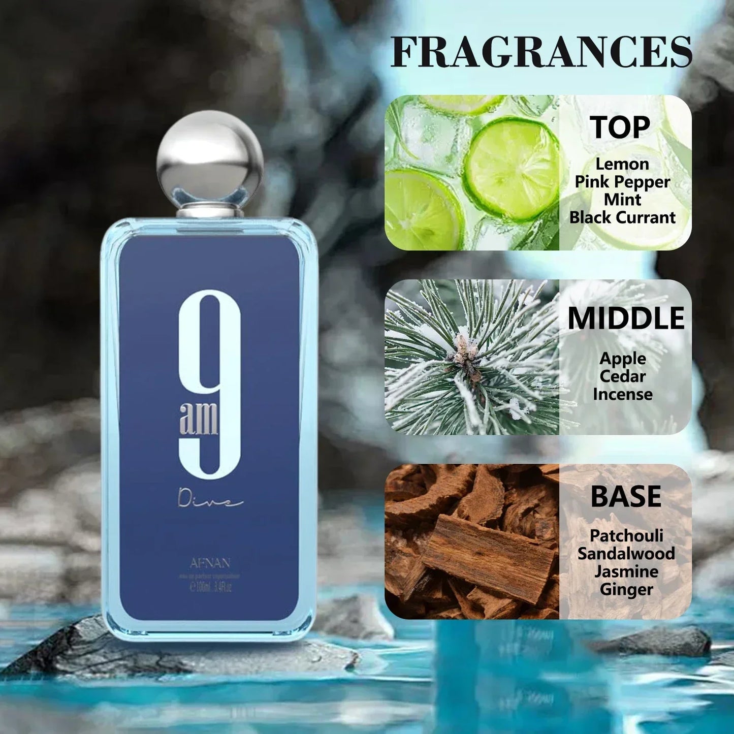 Afnan 9 PM Pour Homme 9 AM Pour Femme Eau De Parfum 3.4 Fl. Parfum de phéromone longue durée Oz parfum de Cologne de haute qualité 100ML
