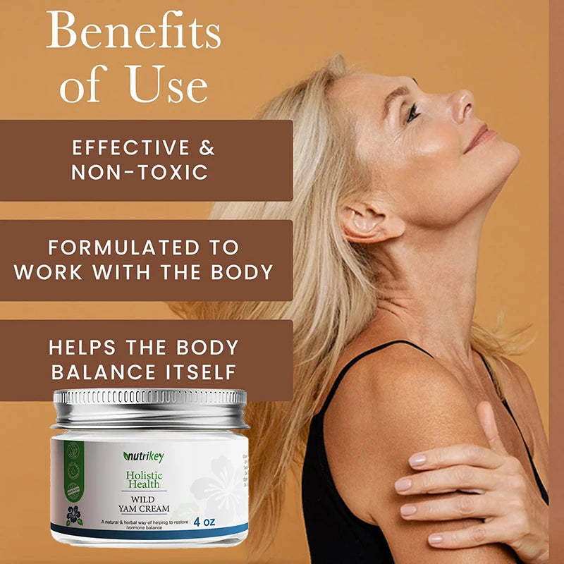 Crème à l'igname sauvage, équilibre hormonal naturel, Estrogen Bio Bethale pour femmes, crème pour le corps végétale biologique, soulagement naturel pour la santé des femmes