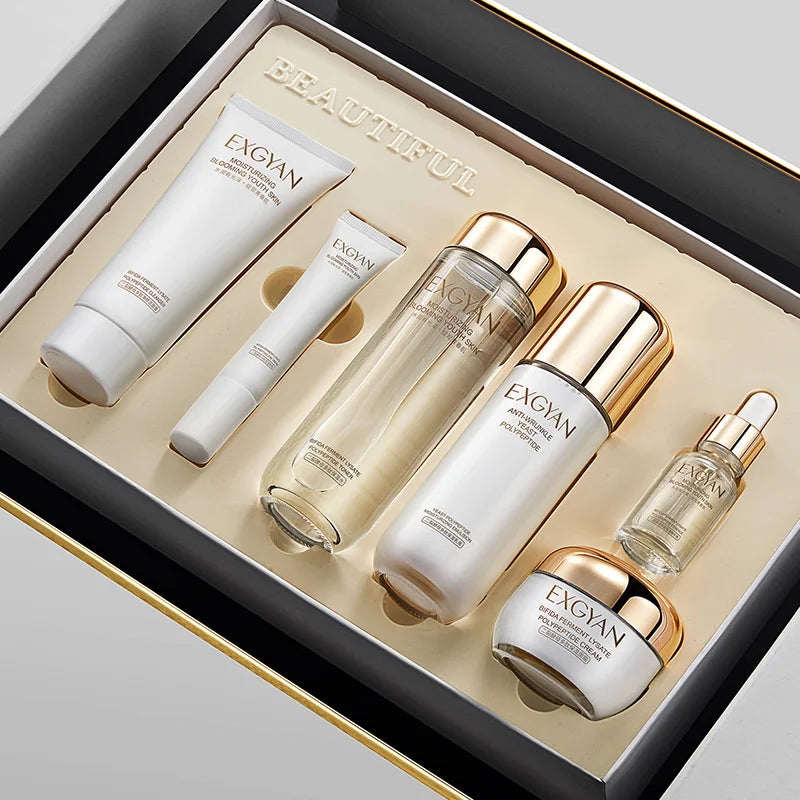 Ensemble de soins pour la peau réparateur, crème pour le visage, nettoyant, toner, crème pour les yeux, sérum de levure Niacinamide, hydratant, éclaircissant, contrôle du sébum, soins de la peau, 6 pièces