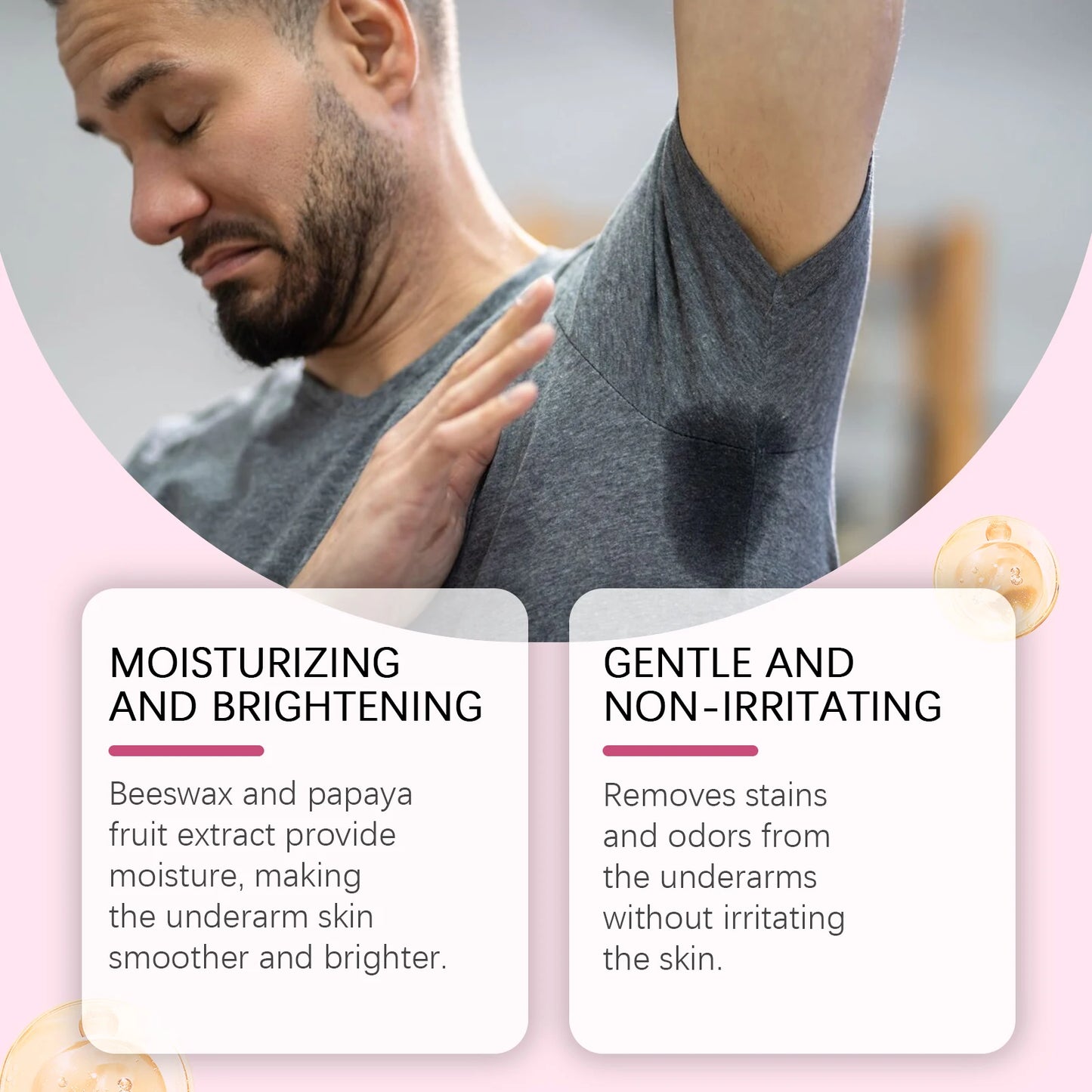 Bâton déodorant parfumé pour améliorer les aisselles, mauvais odeur, arrêter la transpiration, garder les aisselles, crème rafraîchissante pour l'élimination des odeurs corporelles pour femmes et hommes