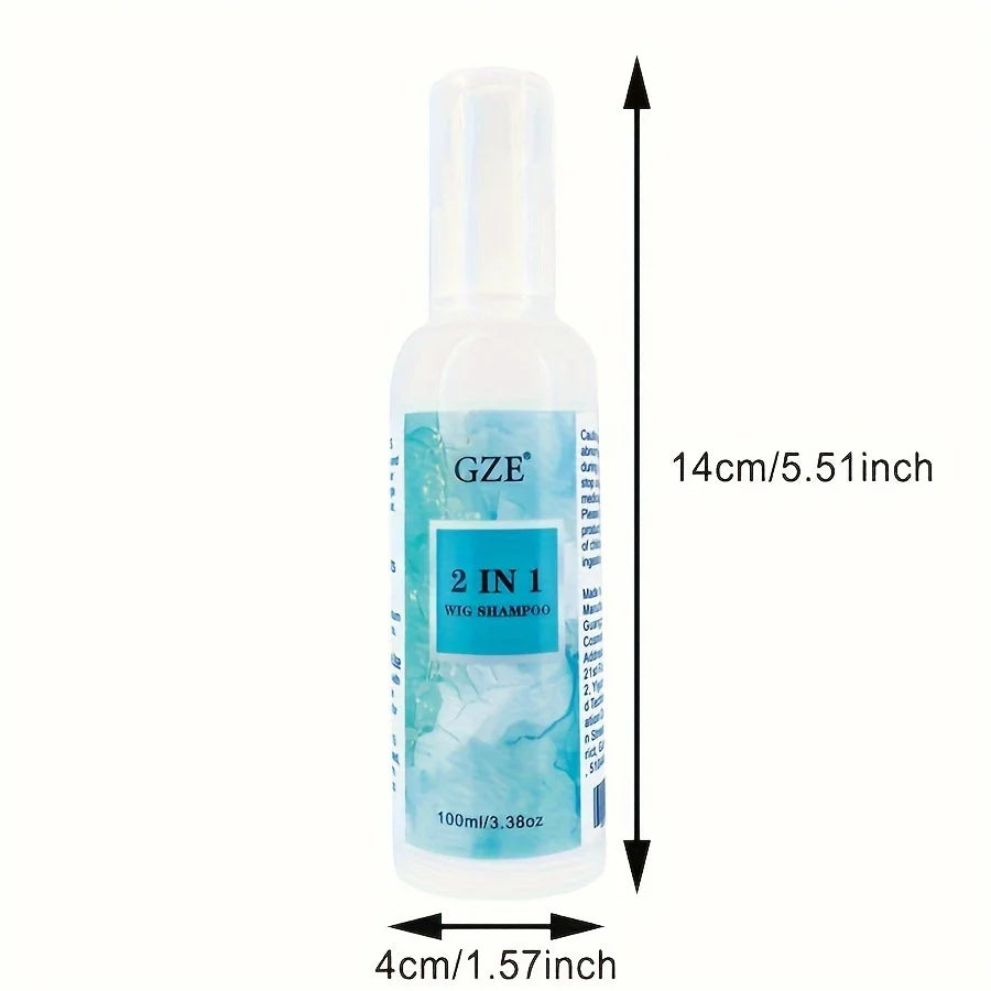 Shampoing pour perruque GZE 2 en 1 pour cheveux synthétiques, trempage et rinçage, nettoyage en profondeur, revitalise, hydrate