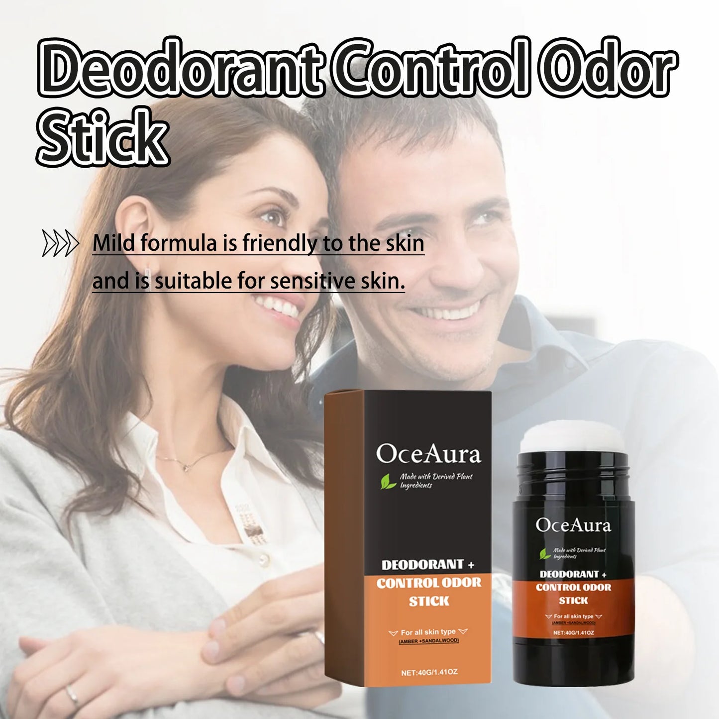 Bâton déodorant anti-transpirant en bois de santal ambre naturel, parfum durable, rafraîchissant, odeur du corps des aisselles, baume dissolvant d'odeurs de sueur