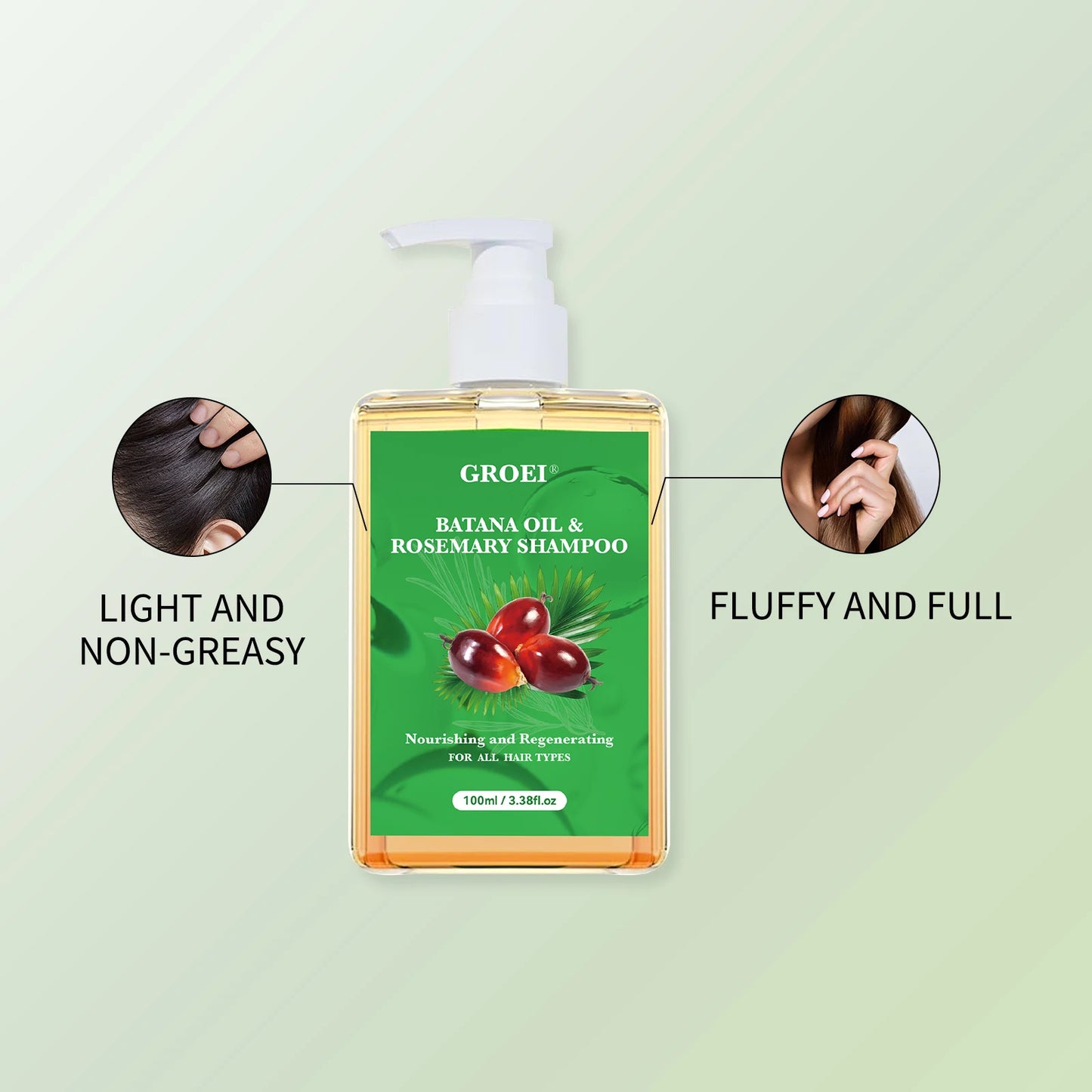 Shampoing nourrissant à l'huile de Batana pour tous les cheveux, 100ML, apaisant, pour le cuir chevelu, réparation Intense, avec extrait de romarin