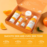 LAIKOU-Ensembles de soins de la peau à la vitamine C, crème pour le visage, nettoyant pour le visage, essence, toner, crème pour les yeux, hydratant, raffermissant, soins pour la peau, 5 pièces par boîte