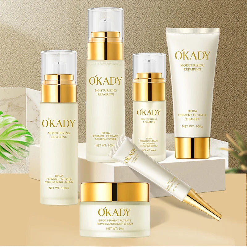 OKADY offres spéciales faible remise Bifida Ferment Lysate hydratant Anti-âge Lotion Toner crème bio ensemble de soins de la peau
