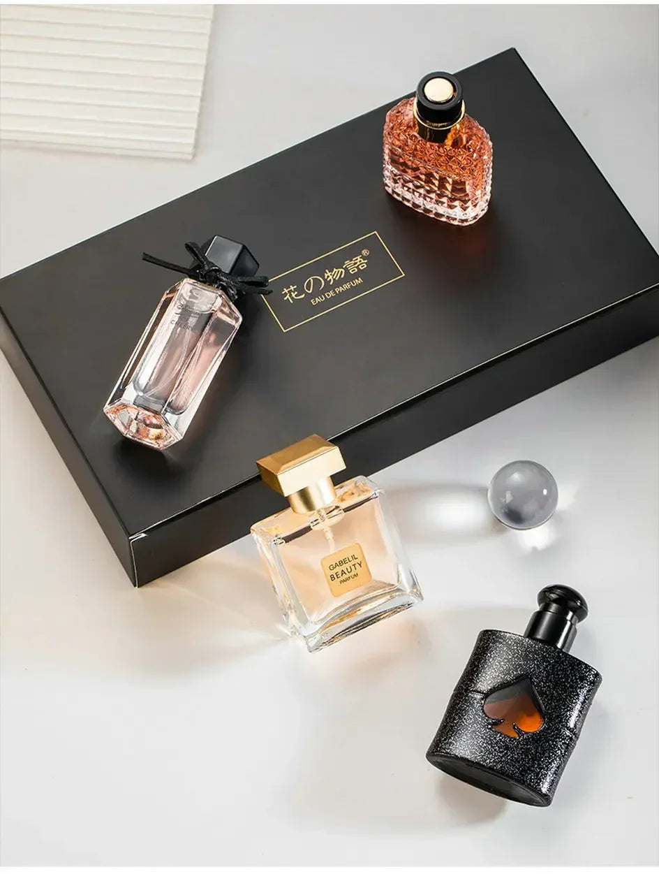 Coffret cadeau de parfum frais et durable pour femme, parfum floral végétal, parfum frais, original, 105ml, ensemble de 4 pièces