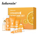 Ensemble de soins pour la peau à la vitamine C, nettoyage en profondeur, crème pour le visage, hydratante, Anti-rides, Kit de soins pour le visage, boîte cadeau, 6 pièces/ensemble