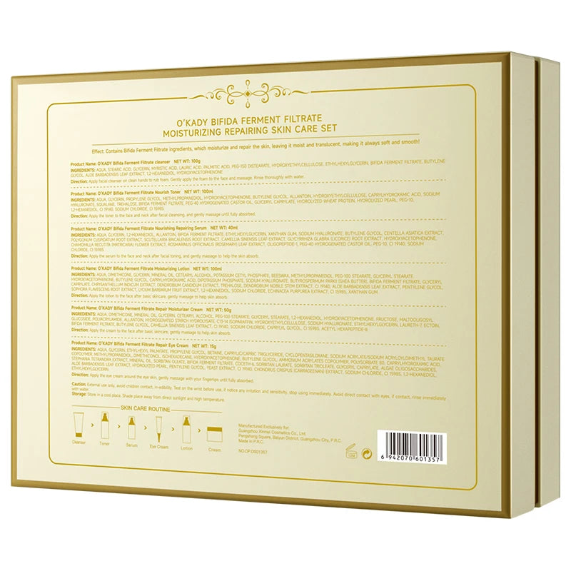 OKADY offres spéciales faible remise Bifida Ferment Lysate hydratant Anti-âge Lotion Toner crème bio ensemble de soins de la peau