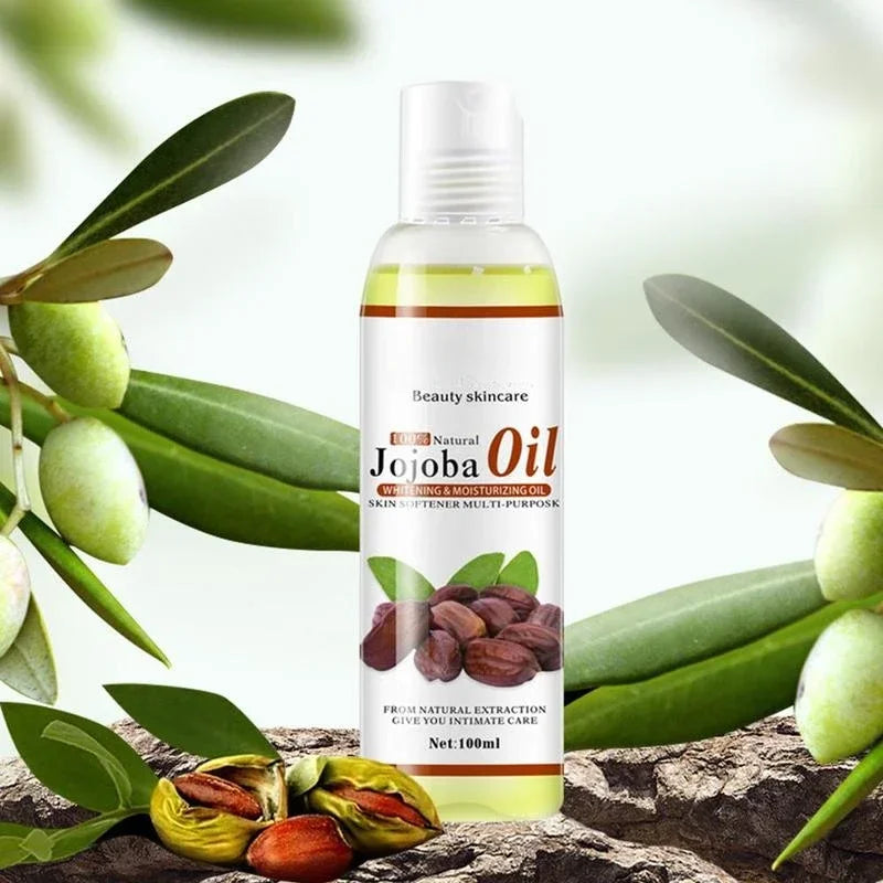 Huile de Jojoba organique naturelle de marque, 100ml, soins pour la peau, soulage le Stress, détend, hydrate, éclaircit, huile essentielle