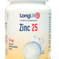 LongLife® Zinc 25 | Haut dosage 25mg zinc à biodisponibilité élevée | Plus de 100 jours de traitement | Défenses immunitaires, renforce peau et os | Végan et sans gluten