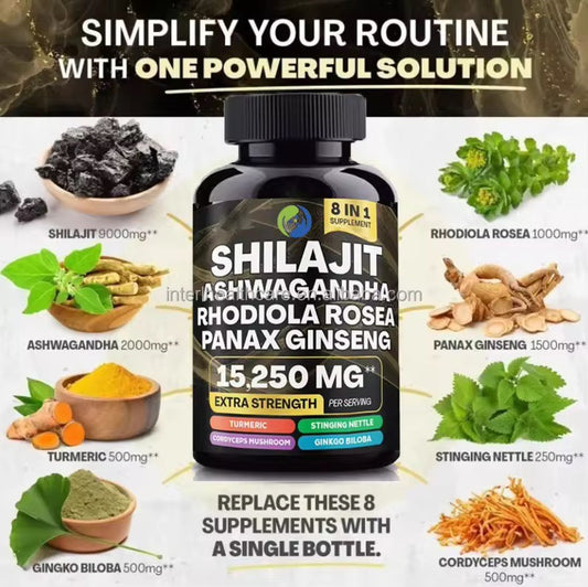 Le supplément Shilajit 8-en-1 est un concentré organique sans contaminant et pure essence d'algues. Nos suppléments sont soigneusement formulés, sans conservateur ni agent de remplissage inutile.