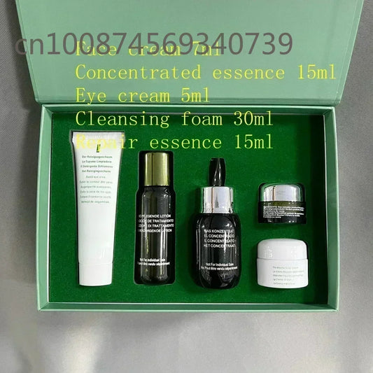 5 pièces ensemble de soins de la peau réparateur crème pour les yeux/crème pour le visage/Essence eau/masque/nettoyant hydrater et éclaircir ensemble de voyage fin bm