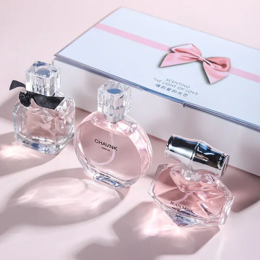 Coffret cadeau d'eau de parfum pour femme, parfum frais et léger, parfum floral fruité, notes chypre, longue durée, vaporisateur féminin, 90ml, 30ml x 3 pièces