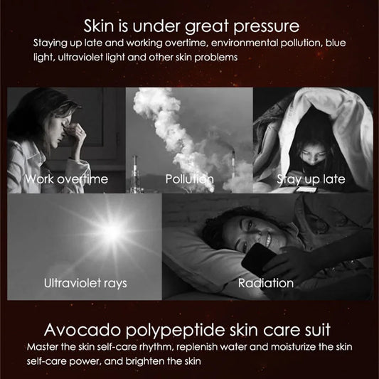 5 pièces/ensemble IMAGES avocat ensembles de soins de la peau crème hydratante pour le visage sérum nettoyant pour le visage crème pour les yeux produits de soins de la peau
