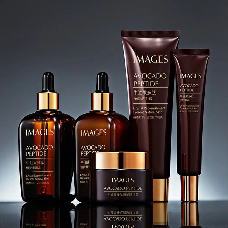 5 pièces/ensemble IMAGES avocat ensembles de soins de la peau crème hydratante pour le visage sérum nettoyant pour le visage crème pour les yeux produits de soins de la peau
