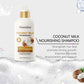 Shampoing au lait de coco pour cheveux secs et abîmés – Nourrissant et hydratant – Nettoyage doux pour cheveux doux et brillants – Sans sulfate