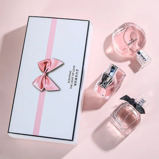 Coffret cadeau d'eau de parfum pour femme, parfum frais et léger, parfum floral fruité, notes chypre, longue durée, vaporisateur féminin, 90ml, 30ml x 3 pièces