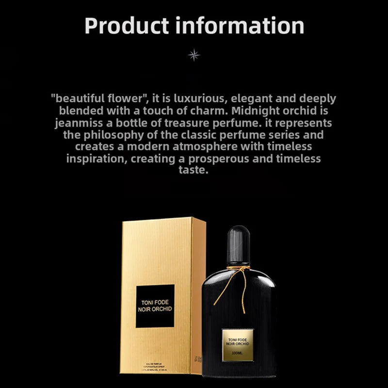 Parfum enchantantant de minuit pour hommes et femmes, 100ml, orchidée, Eau de Parfume longue durée, Spray naturel délicat et frais, unisexe