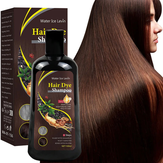 Nouveau shampooing de couleur de cheveux 3 en 1, fait instantané des cheveux de blanc au brun, manchon de protection de couleur de cheveux naturels pour femmes, 100ML