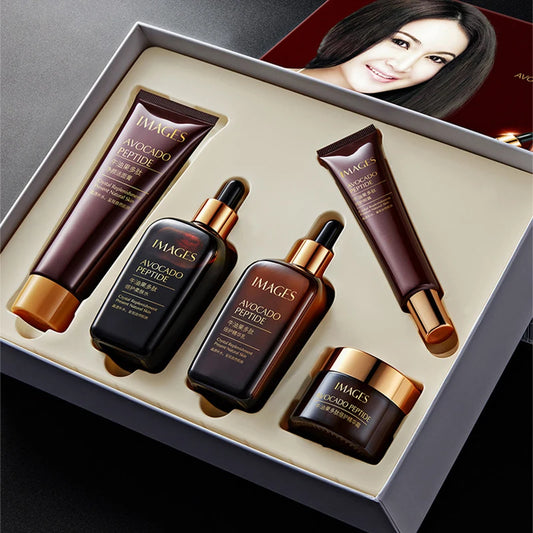 5 pièces/ensemble IMAGES avocat ensembles de soins de la peau crème hydratante pour le visage sérum nettoyant pour le visage crème pour les yeux produits de soins de la peau