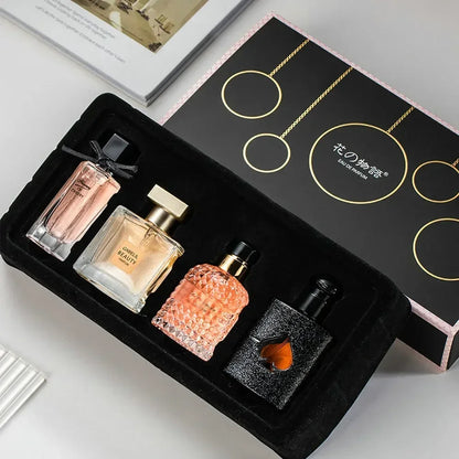 Coffret cadeau de parfum frais et durable pour femme, parfum floral végétal, parfum frais, original, 105ml, ensemble de 4 pièces