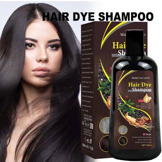 Nouveau shampooing de couleur de cheveux 3 en 1, fait instantané des cheveux de blanc au brun, manchon de protection de couleur de cheveux naturels pour femmes, 100ML