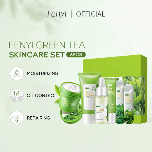 Kit de coffret cadeau thé vert rajeunissement de la peau Essence pour le visage crème pour le visage coréenne estompe les cernes crème pour les yeux produits de soins de la peau 19 pièces