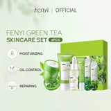 Kit de coffret cadeau thé vert rajeunissement de la peau Essence pour le visage crème pour le visage coréenne estompe les cernes crème pour les yeux produits de soins de la peau 19 pièces