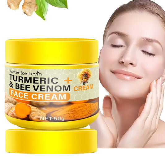 Crème hydratante pour le soin du visage au curcuma et à l'équation au venin, contient du collagène, nourrit en profondeur, convient aux peaux sèches, rugueuses et à l'équation